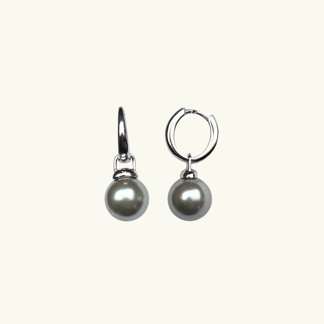 The Classic Drop Earring- Silver White