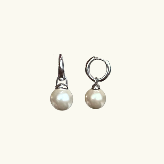 The Classic Drop Earring- Silver White