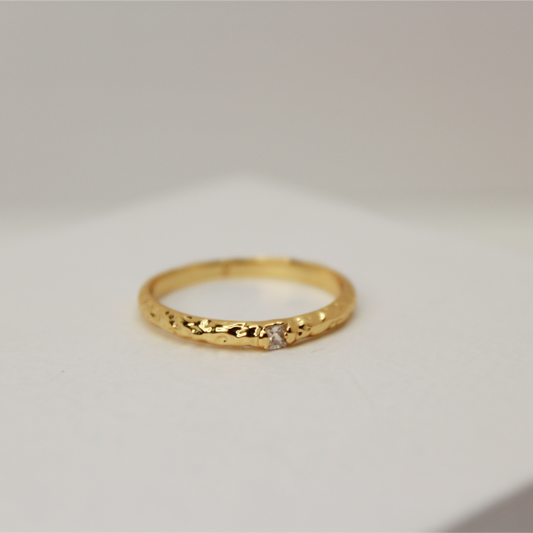 Textured Solitaire Ring