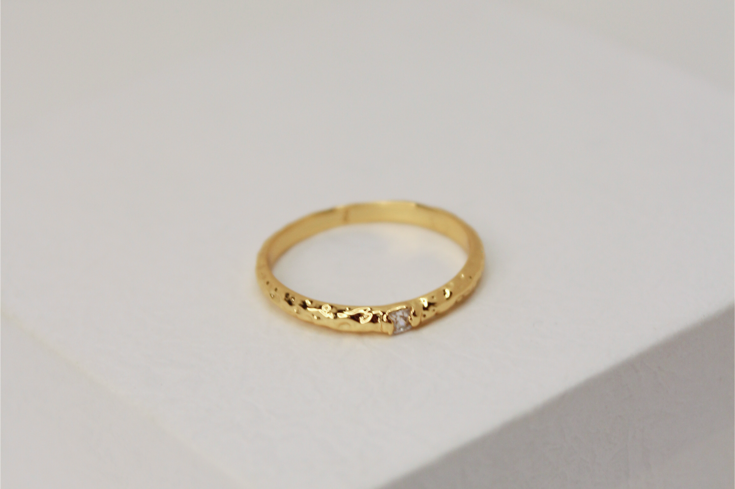 Textured Solitaire Ring