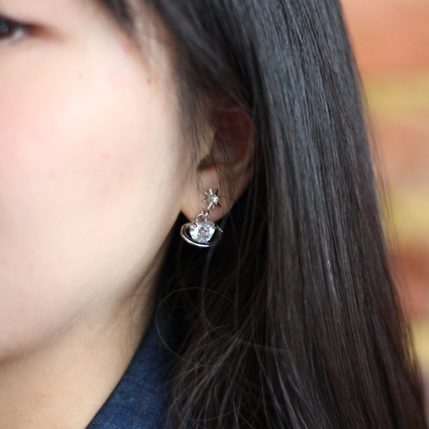 Silver Celestial Orbit Earrings