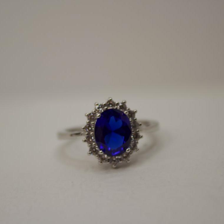 Midnight Blue Halo Ring