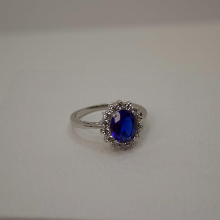 Midnight Blue Halo Ring