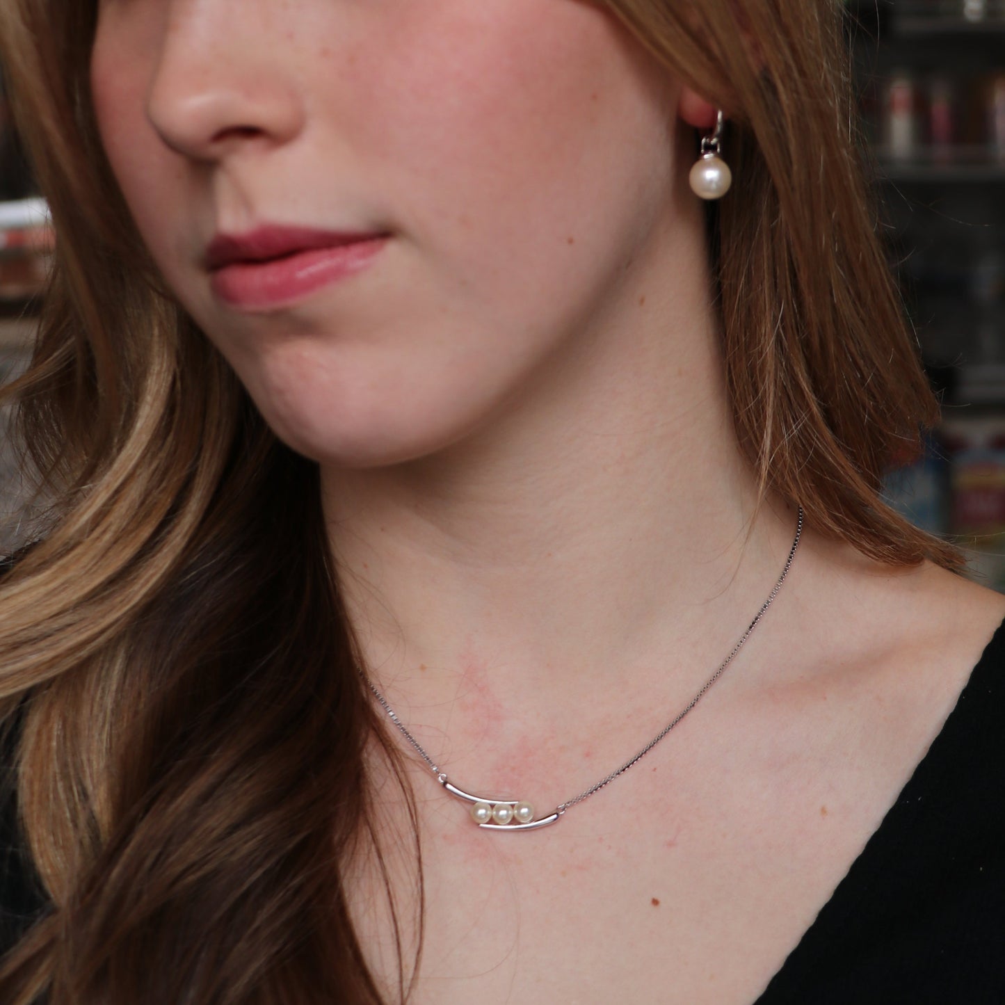 The Classic Drop Earring- Silver White