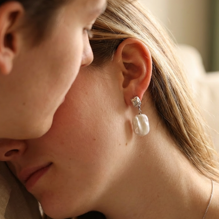 The Moonlit Square Earrings